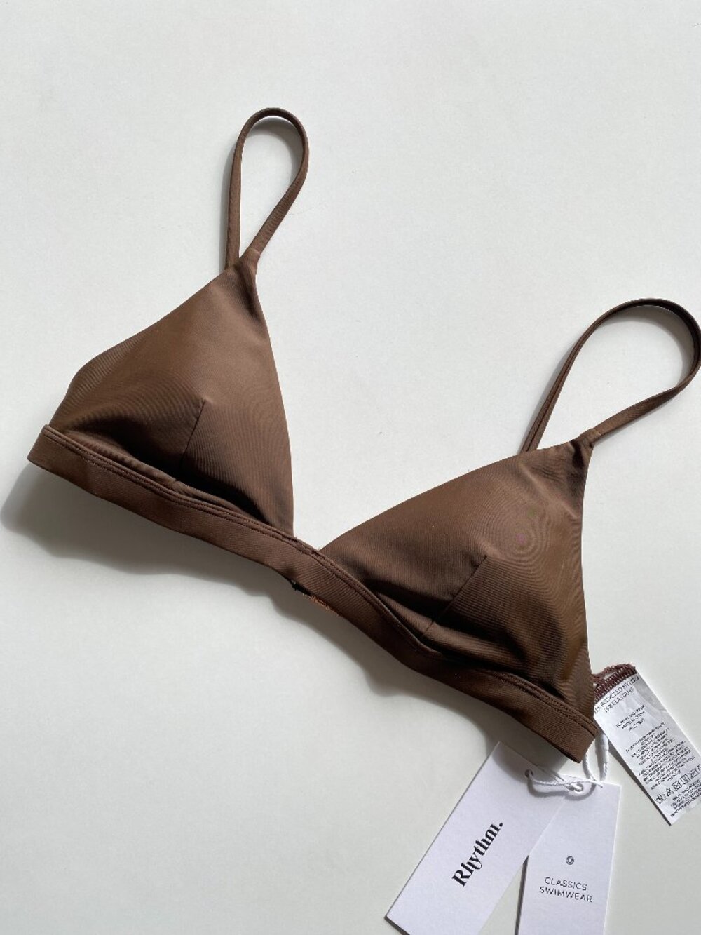 Rhythm NWT Classic Bralette Bikini Top Chocolate Size M